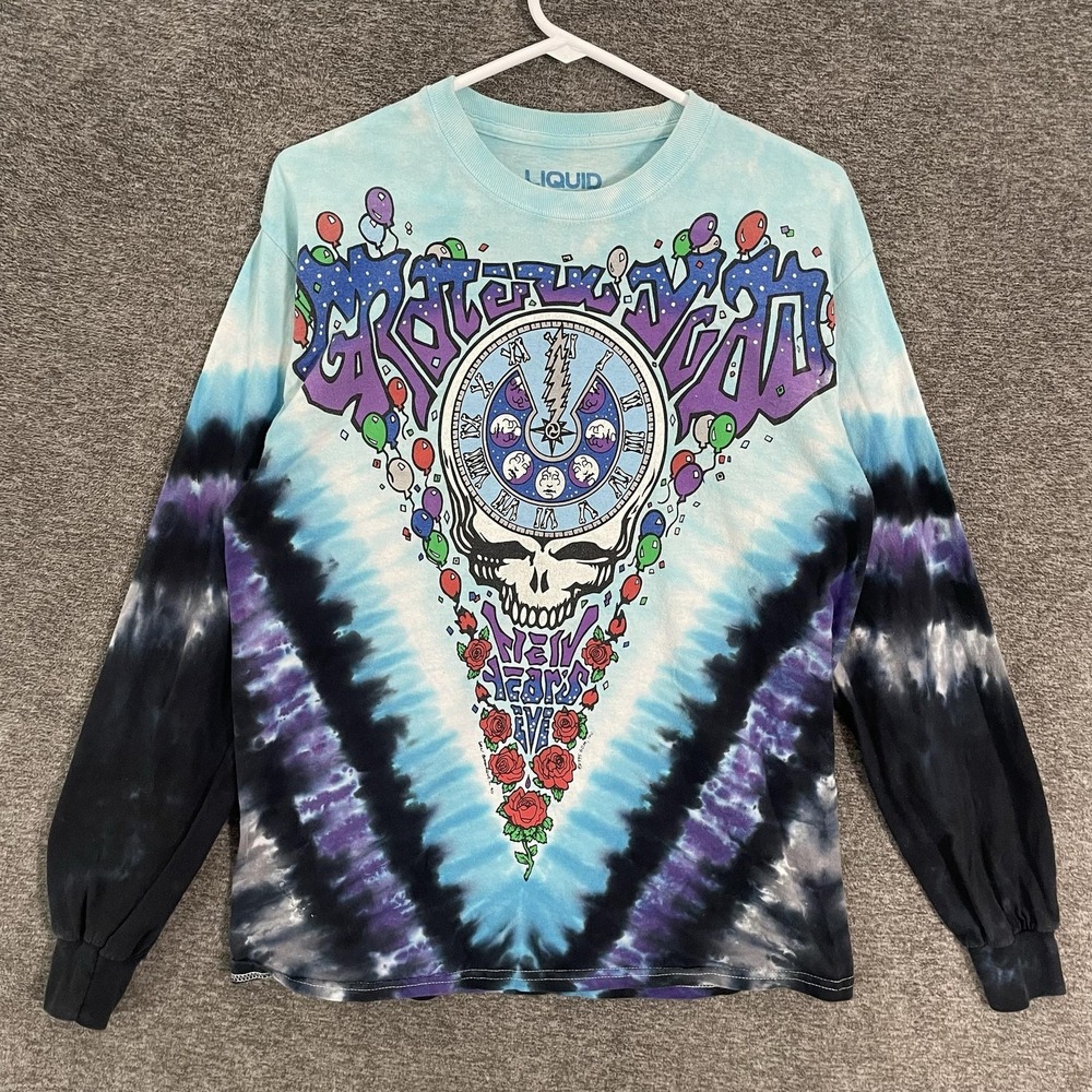 Liquid Blue Grateful Dead Shirt Mens M Blue Tie Dye Long Sleeve 1995